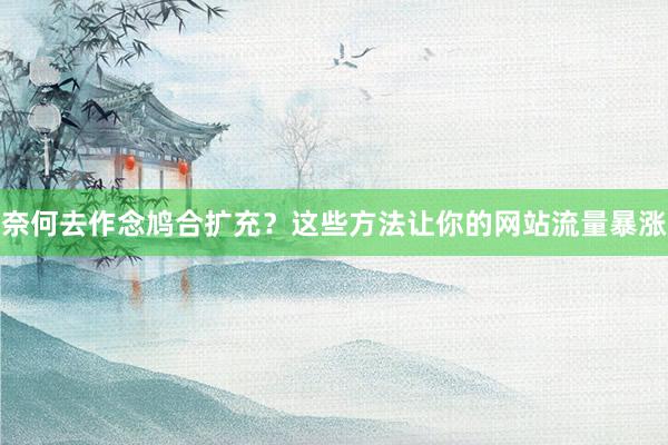奈何去作念鸠合扩充？这些方法让你的网站流量暴涨